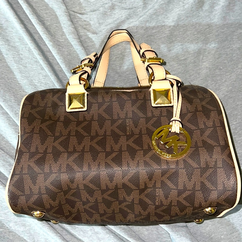 Brown and khaki Michael Kors handbag with brand new shoulder strap